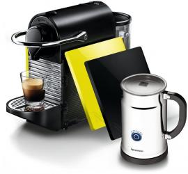 Nespresso Pixie Clip Black and Lemon Neon Espresso Machine